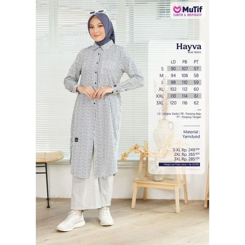TUNIK HAYVA MUTIH | TUNIK ATASAN MUTIF