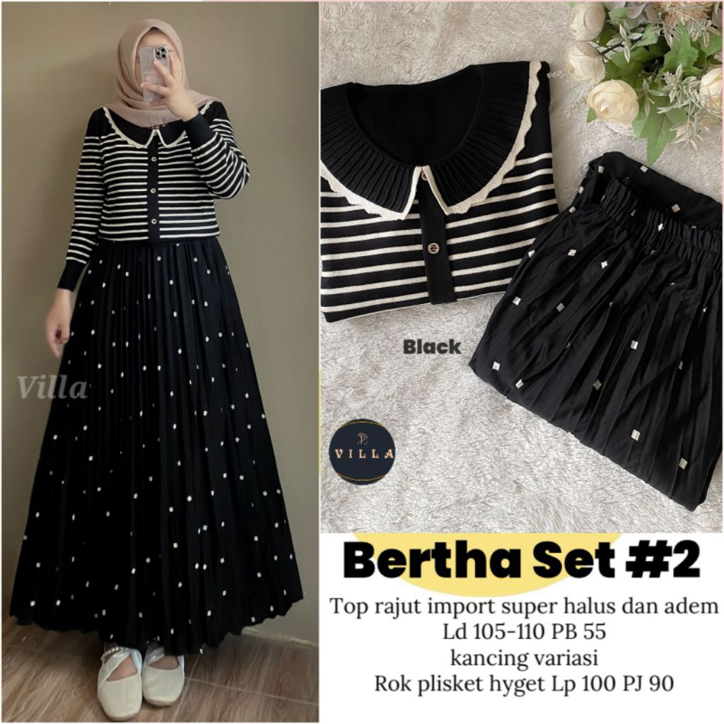 BERTHA SET / LUSY HELENA SET / KALOA DOLLY DITA SET ROK ORI BY VILLA ANY // BAJU KEMEJA BLOUSE RAJUT