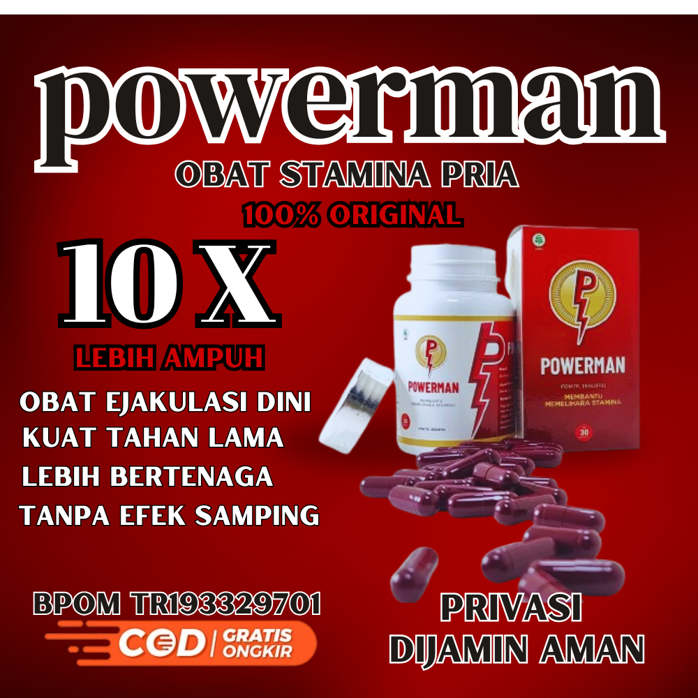 POWERMAN 0bat kuat Herbal Kuwat Pria Tahan Lama Original BPOM Obat Kuat Stamina Terbaik