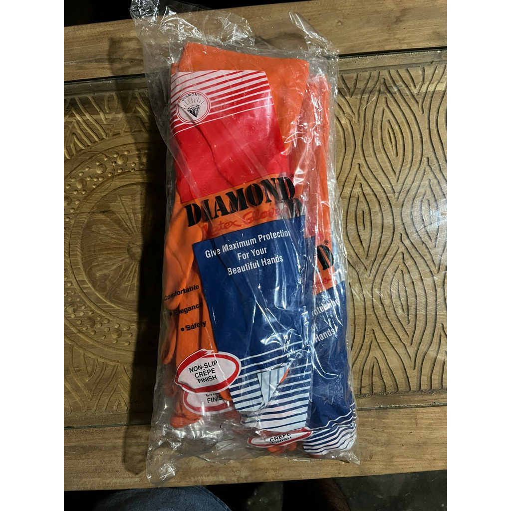Sarung tangan karet merk Diamond/sarung tangan karet panjang tebal (psg)