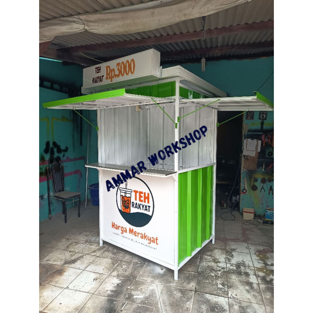 booth container kekinian ukuran P 120 x L 100