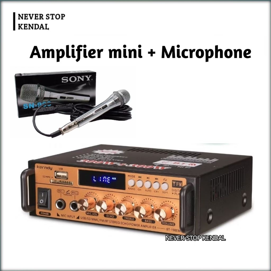 Amplifer Bluetooth Karaoke BT 198 + Echo mic