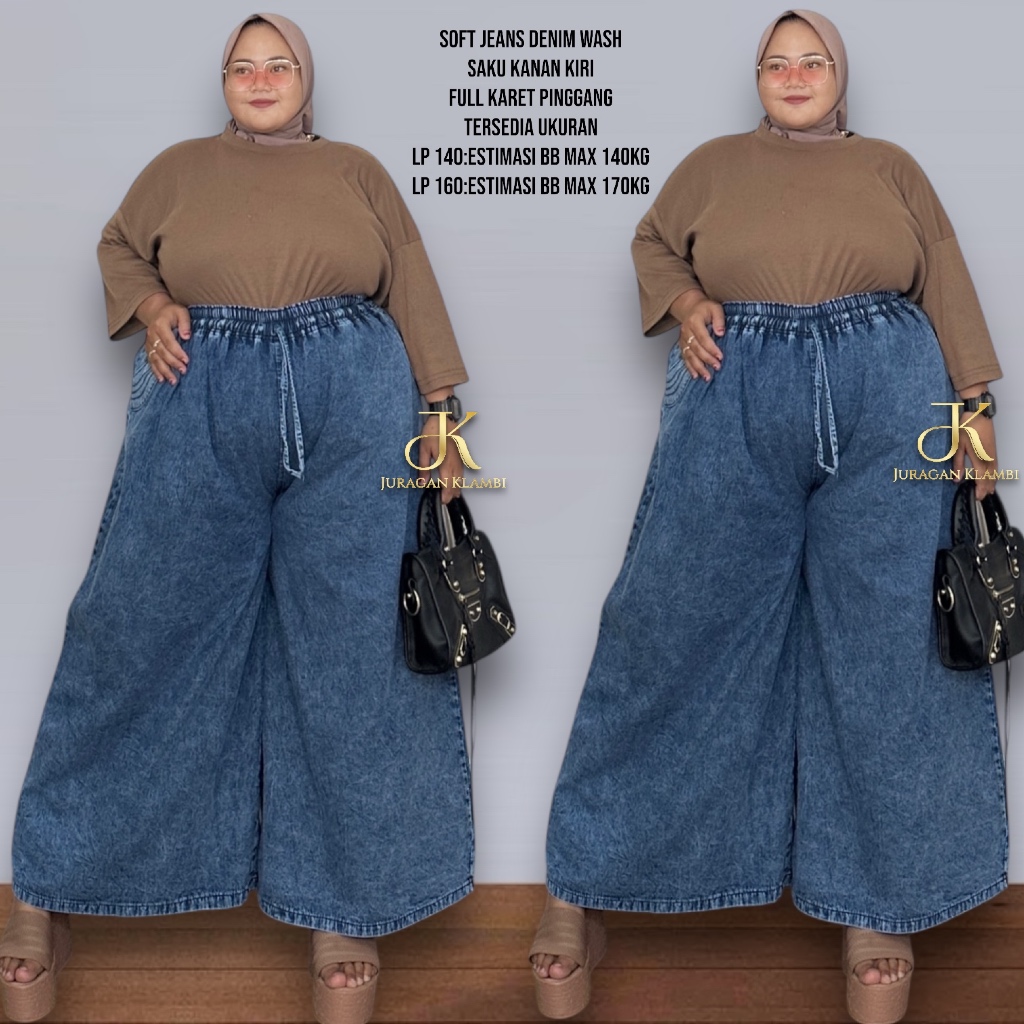 KULOT JEANS JUMBO FREE BROS  Estimasi BB 85-140KG Wanita Celana Panjang Dewasa | BY JURAGAN KLAMBI