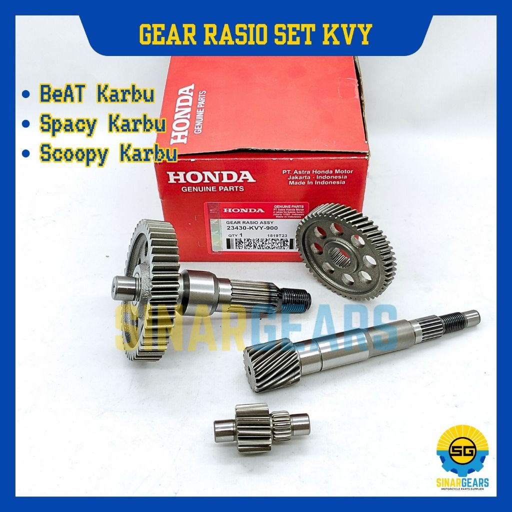Gear Rasio Set Original Honda KVY Gigi Rasio Beat Karbu Scoopy Carbu Spacy Gearbox Gardan Ori AHM