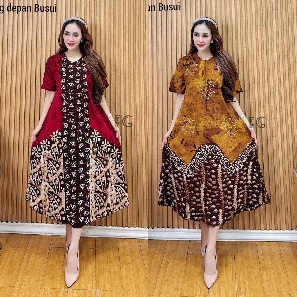 Terbaru - Daster wanita modern Twill Rayon Super Premium original viral lengan pendek Batik kekinian