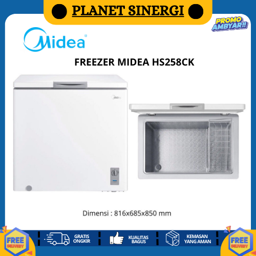 FREEZER BOX MIDEA HS-258 CK (198L)  freezer box midea garansi resmi