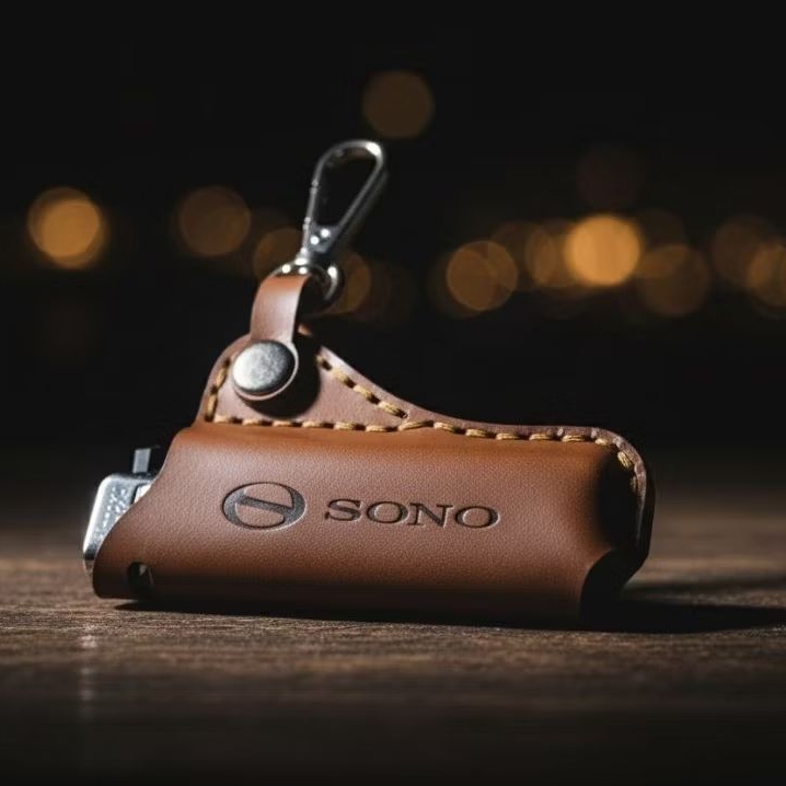 SONO GK01 - Gantungan Kunci Korek Tokai Cricket Kulit Asli | Lighter Keychain Holder Handmade | Saru