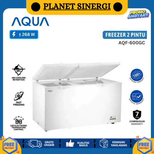 freezer box aqua 600 liter/freezer box aqua AQF- 600GC GARANSI RESMI