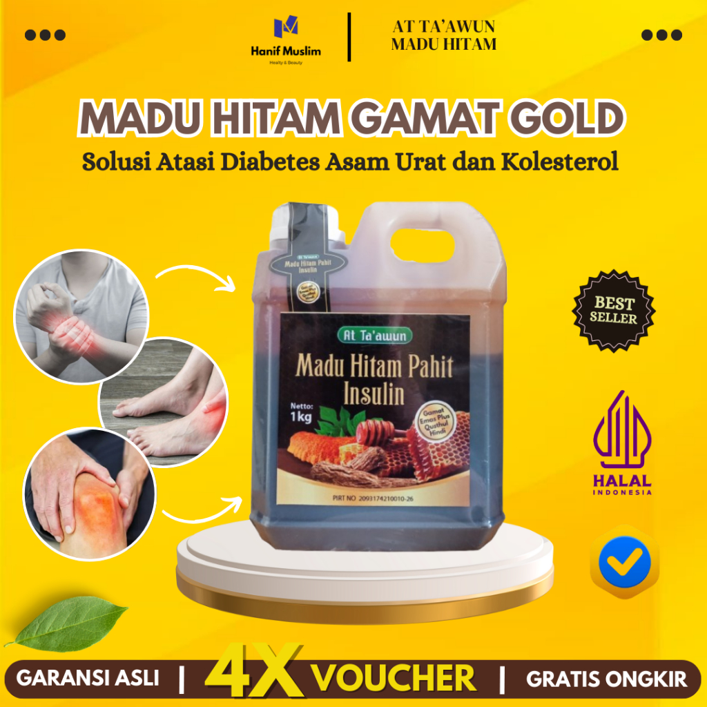 Madu Hitam Pahit Plus Propolis Gamat Gold 1 KG Madu Hitam Pahit Insulin