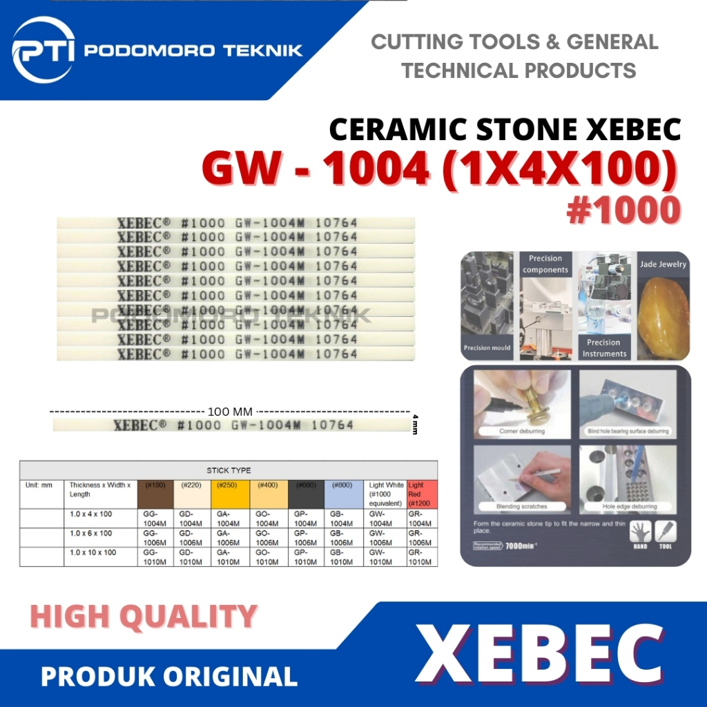 Ceramic Xebec #1000 1x4x100 / Ceramic Fiber Stone Merk XEBEC
