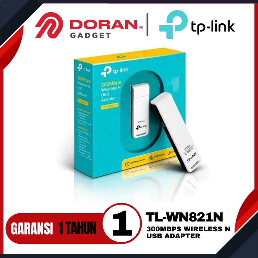 TP-Link Adapter WN821N 300Mbps Wireless N USB Adapter - Garansi Resmi 1 Thn