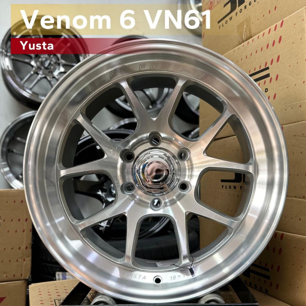 velg mobil venom 6 ring 18 yusta original Thailand lebar 9 pcd 6X139,7 velg racing ring 18 Pajero Fo
