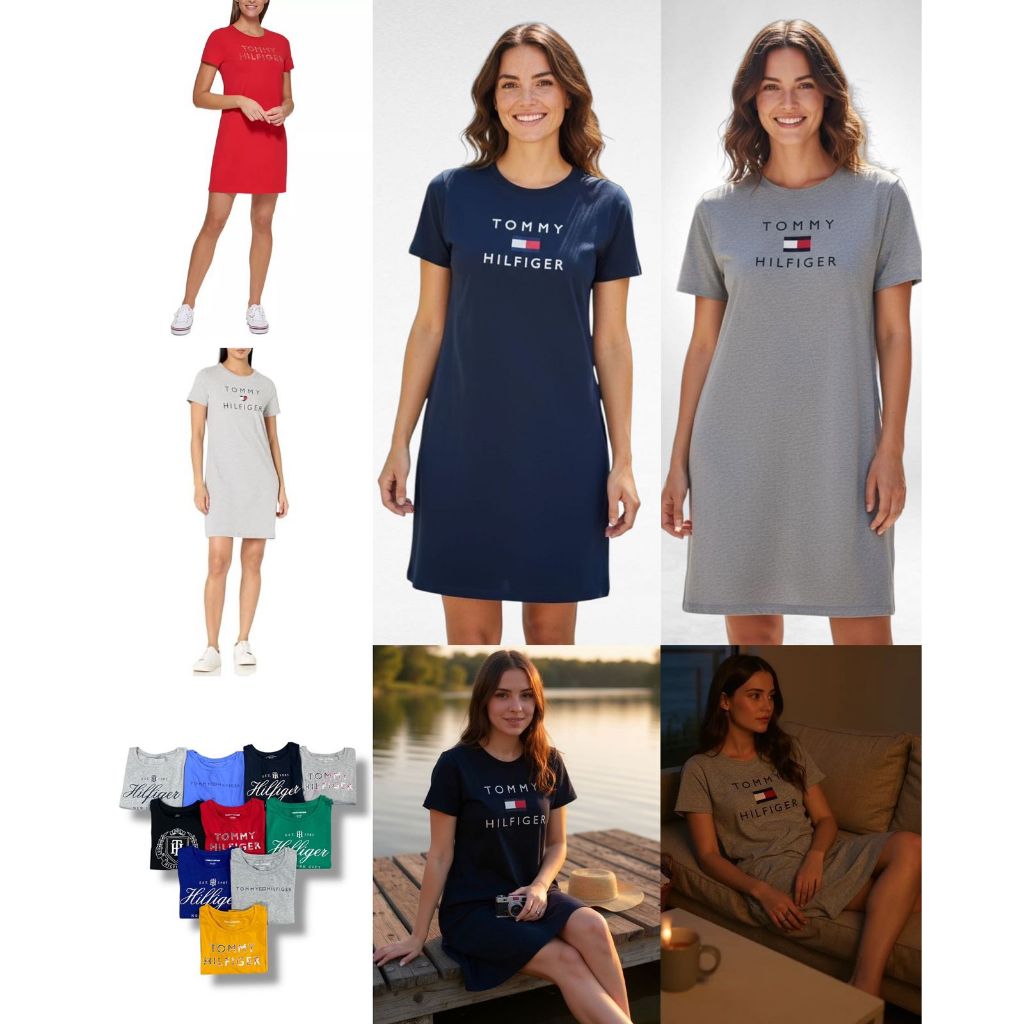 Dress Wanita Bahan Katun Adem | Women's Short Sleeve Cotton T-Shirt Dress - TH 7876