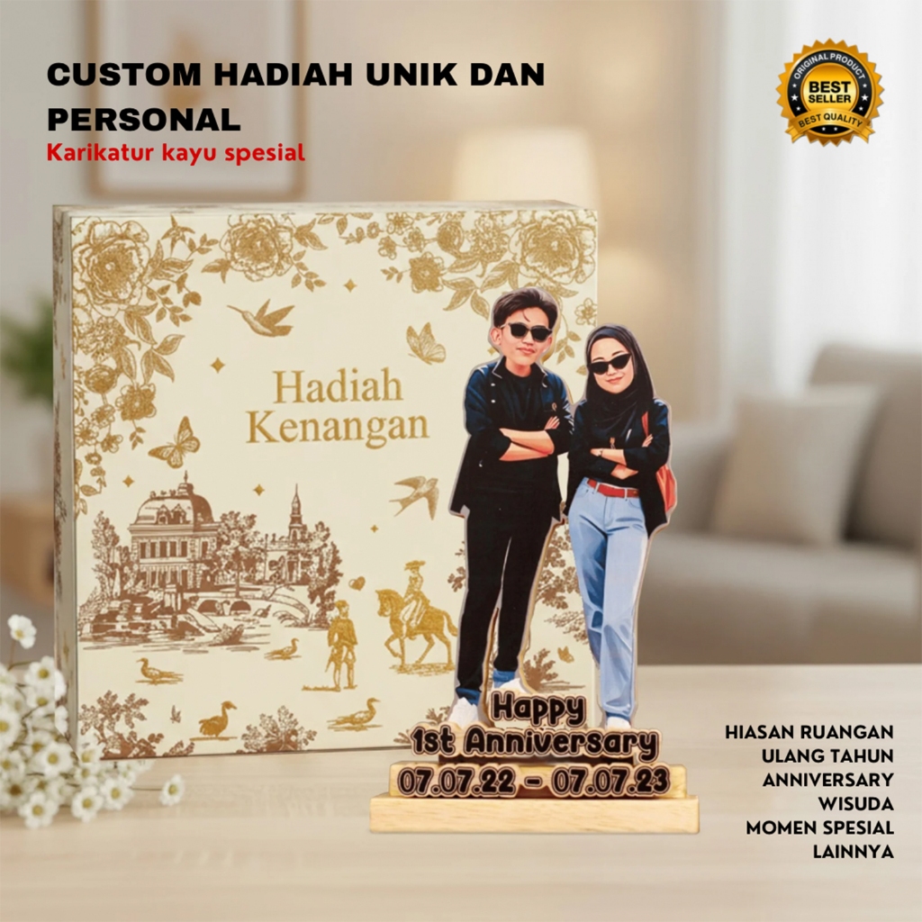 Hadiah Custom Karikatur Kayu Smudge