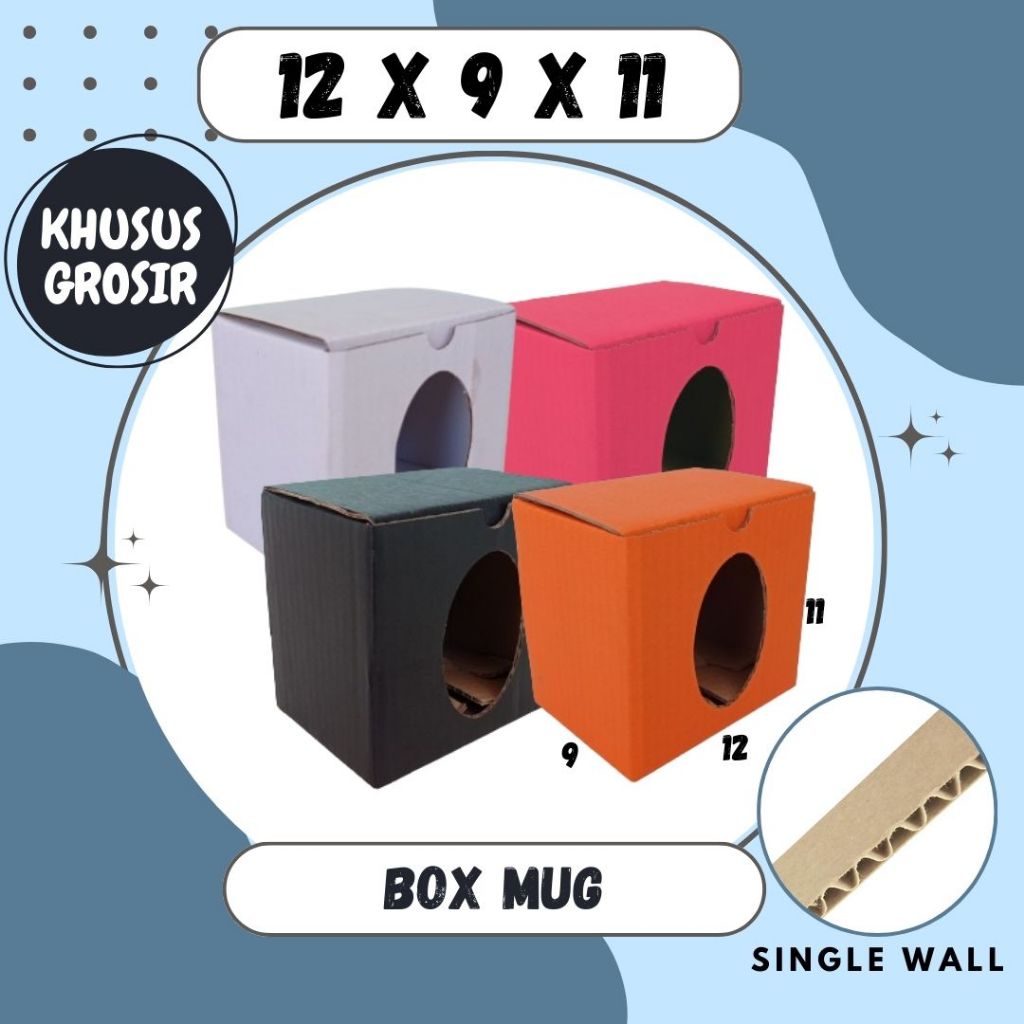 Box Mug 12x9x11  Kardus Mug / Box / Karton GELAS MUG POLOS Packing Gelas