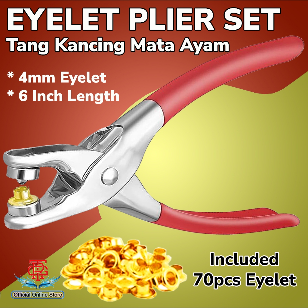 Kinder Dstore Tang Kancing Mata Ayam Alat Pasang Press Jepret Cetet Pengencang Eyelet Sabuk Ban