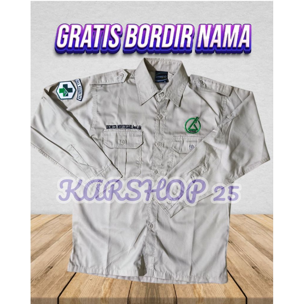 KEMEJA PATELKI LENGAN PANJANG TERBARU KEMEJA KERJA PATELKI SERAGAM PATELKI