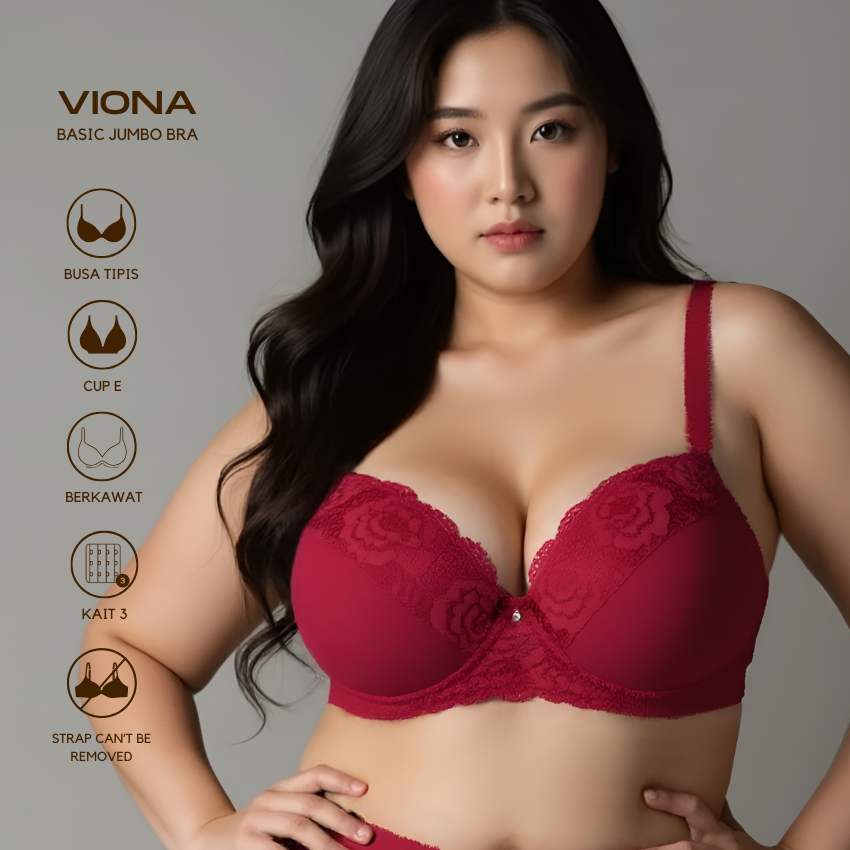 Bra bh beha pakaian dalam wanita kawat busa tipis tali jumbo big size cup besar motif 3952