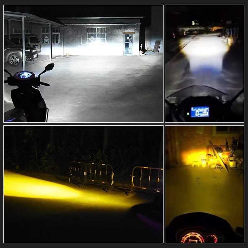 terbaru laser gun led headlamp motor bebek matic d2 h6-p15d-25 dc9-60v/12w