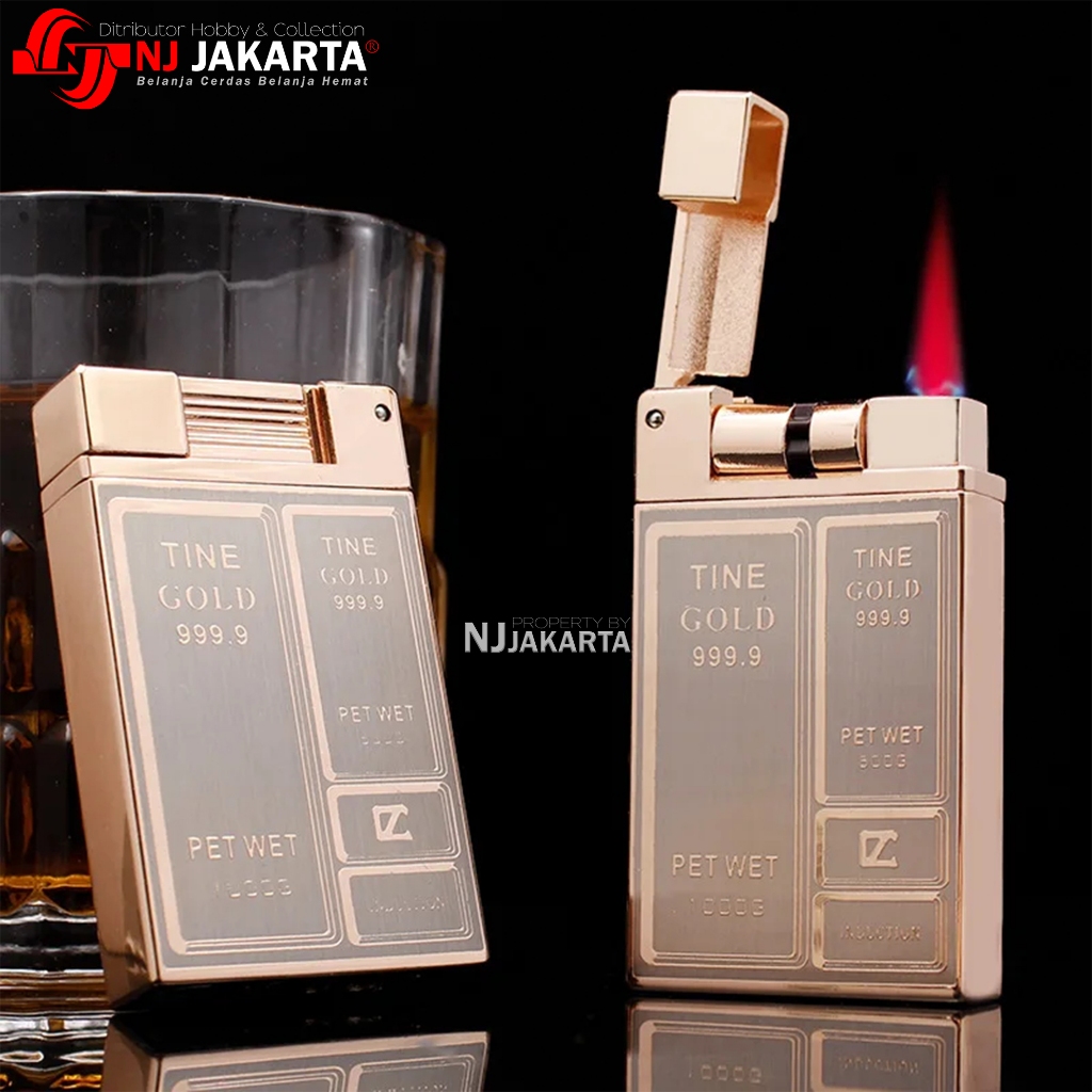 Korek Api Gas Bara Tine Gold Metal Butane