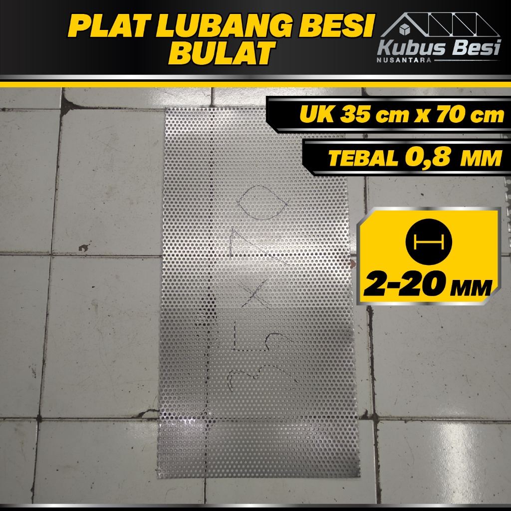 Ram Grill Speaker - 35x70 cm - Plat Lubang Bulat 2,3,4,5,6,7,8,9,10,12,14,16,18,20 mm - Tebal 0,8 mm