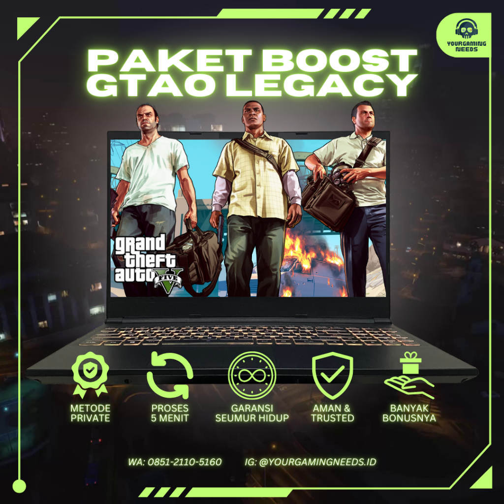 (PAKET HEMAT) Uang GTA 5 Online Legacy PC Grand Theft Auto V Money Cash Rank Unlock