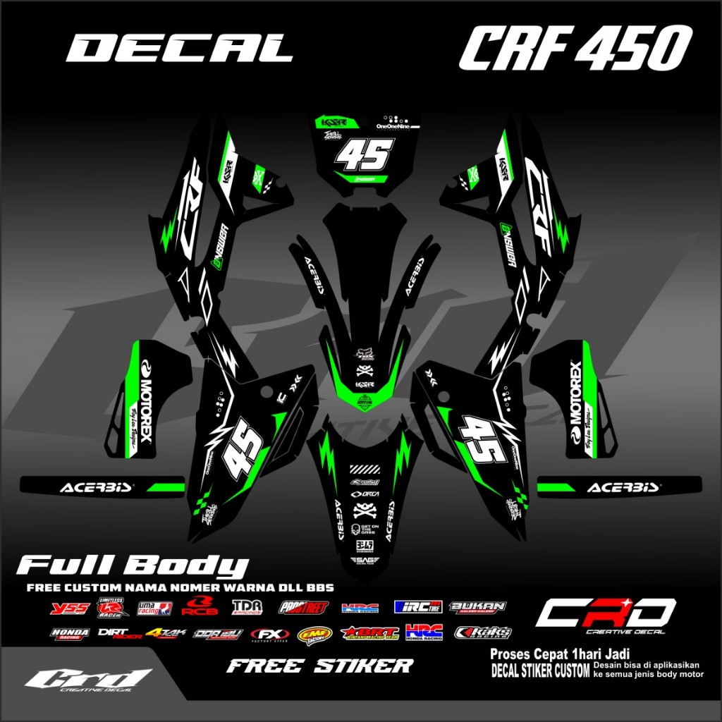 DECAL CRF 450 DECAL CRF 450 FULL BODY BISA REQUEST FULL BODY DECAL CRF 450