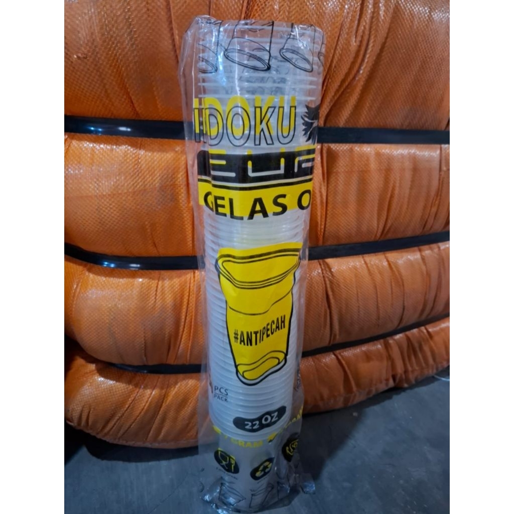 Gelas 22Oz Berat 8Gr Tanpa Tutup/Gelas Plastik