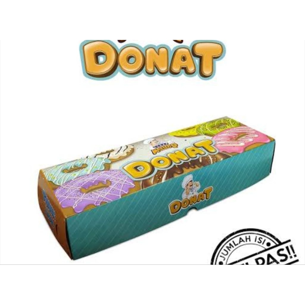 Box donat/kotak donat motif isi 3 donat, dan 6 donat