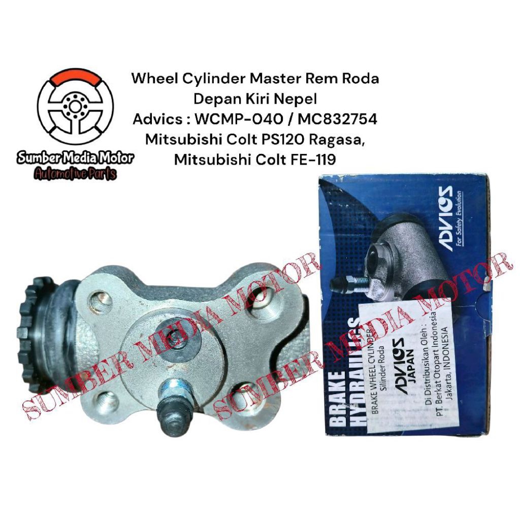 Aisin Advics Wheel Cylinder Master Rem Roda Depan Kiri Nepel WCMP-040 / MC832754 Mitsubishi Colt PS1