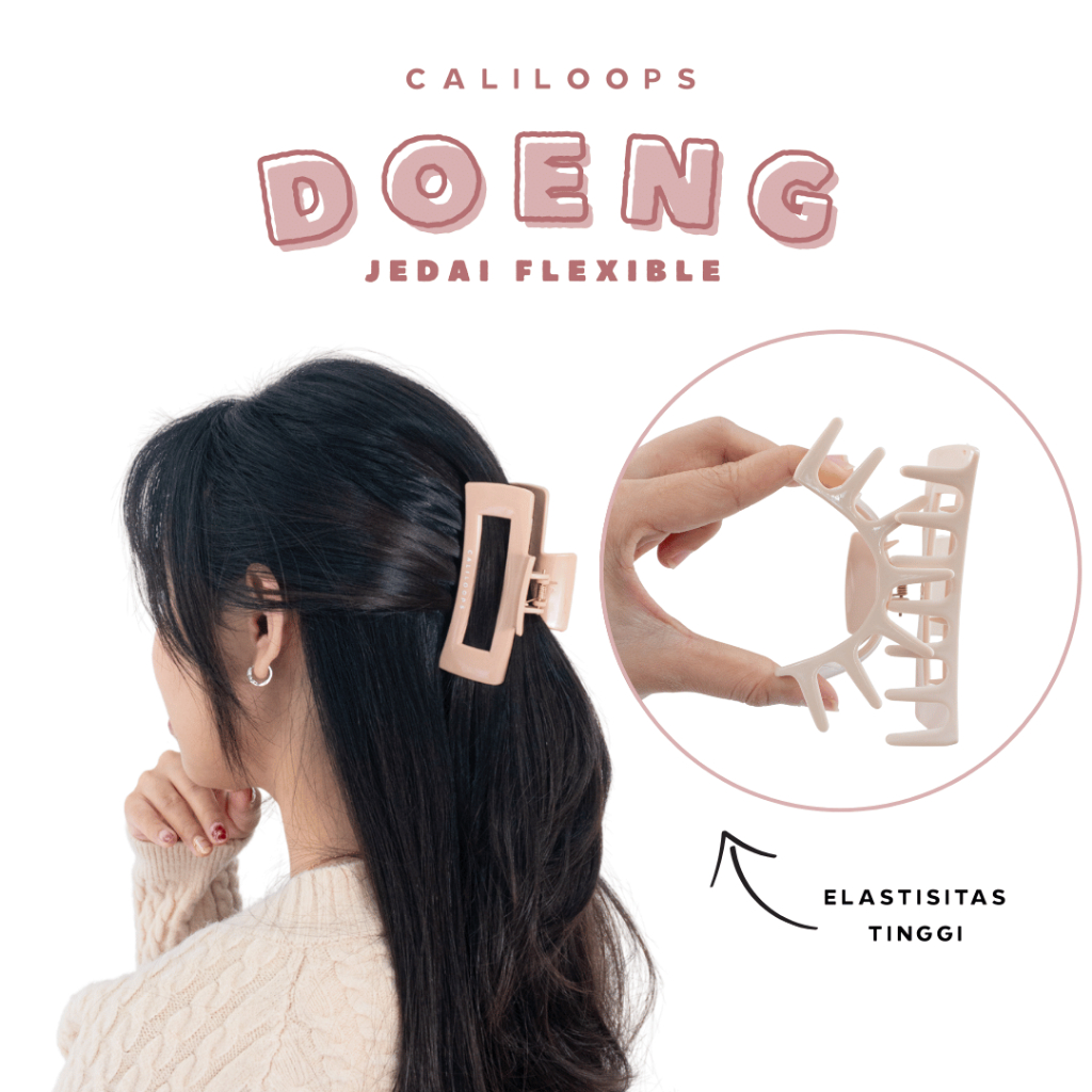 Caliloops Doeng Aksesoris Jepit Jedai Rambut Silikon Elastis Lembek Anti Patah Wanita Korean Style