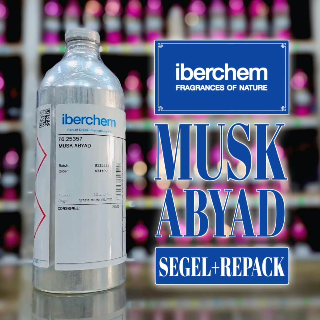 MUSK ABYAD BY IBERCHEM - BIBIT PARFUM MURNI SEGEL KALENG 1 KG + REPACK 100% NON ALKOHOL (ORIGINAL)