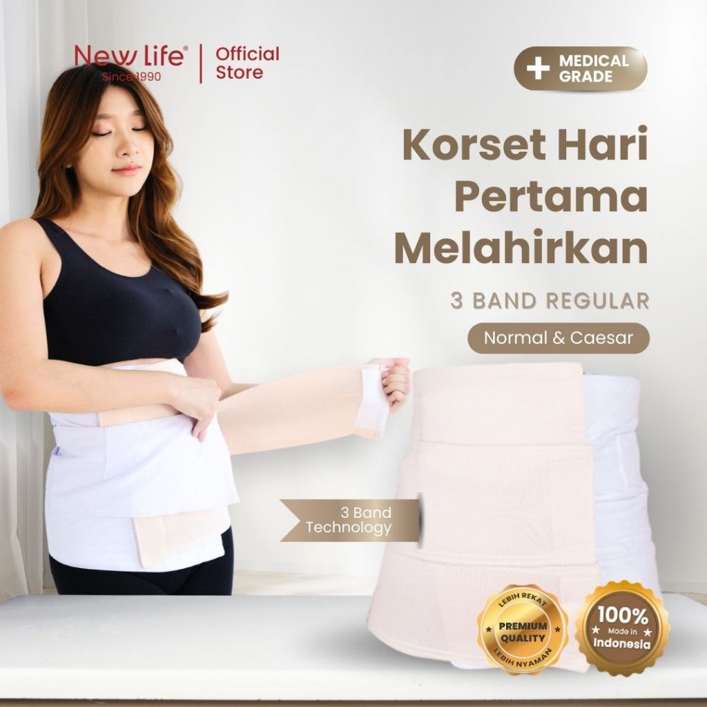 New Life XXL 3 Band Korset Reguler Korset Pasca Melahirkan Gurita Ibu Melahirkan Korset Melahirkan S