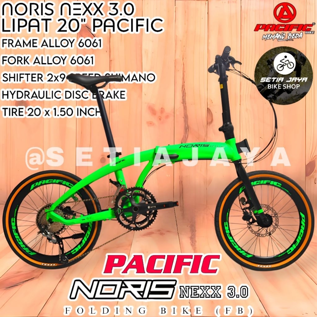 Sepeda Lipat 20 Inch PACIFIC NORIS NEXX 3.0 Frame Alloy, 2x9 Speed, Rem Hidrolik, Folding Bike New