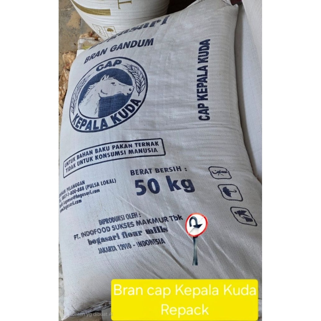 BRAN POlARD CAP KEPALA KUDA-BRAN KUDA 5 kg-BRAN PAKAN TERNAK-POLLARD KUDA 5kg