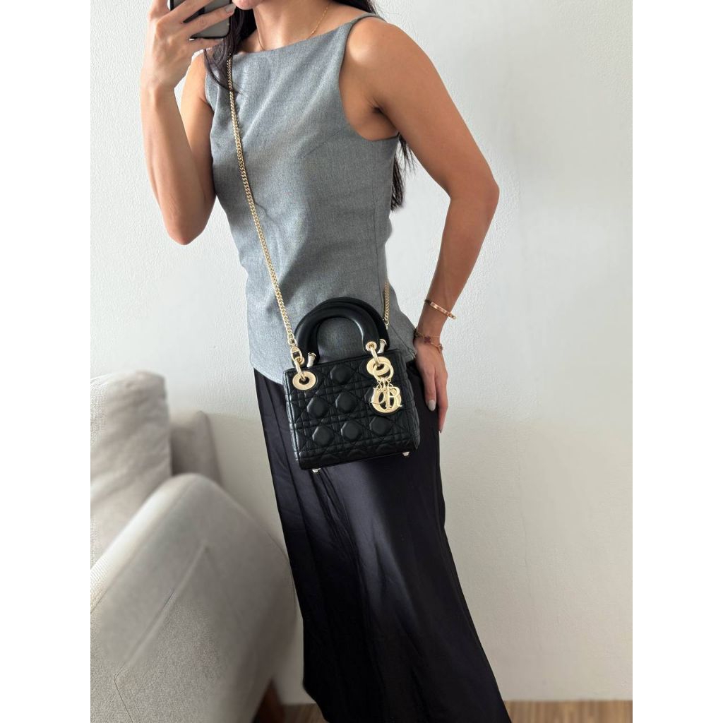 Mini lady tas lambskin ghw