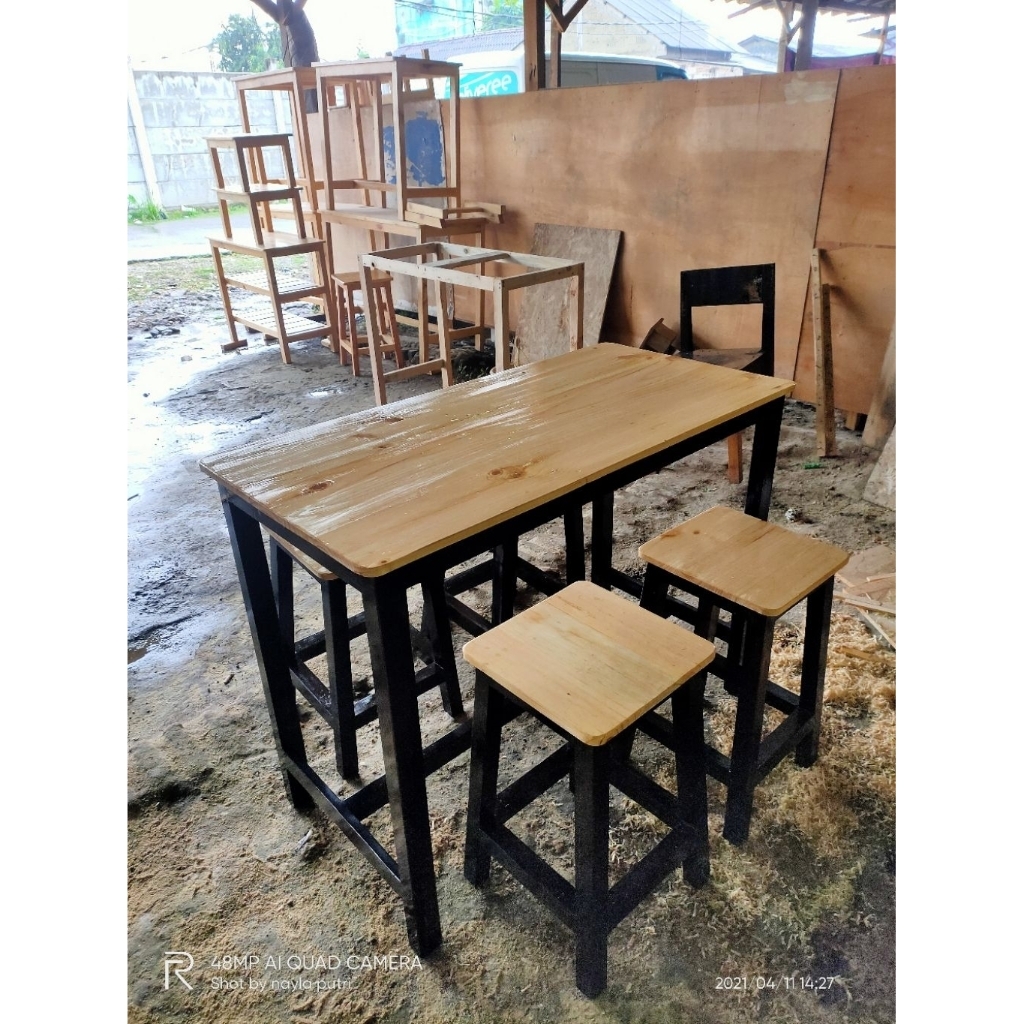 custom meja rak jati belanda