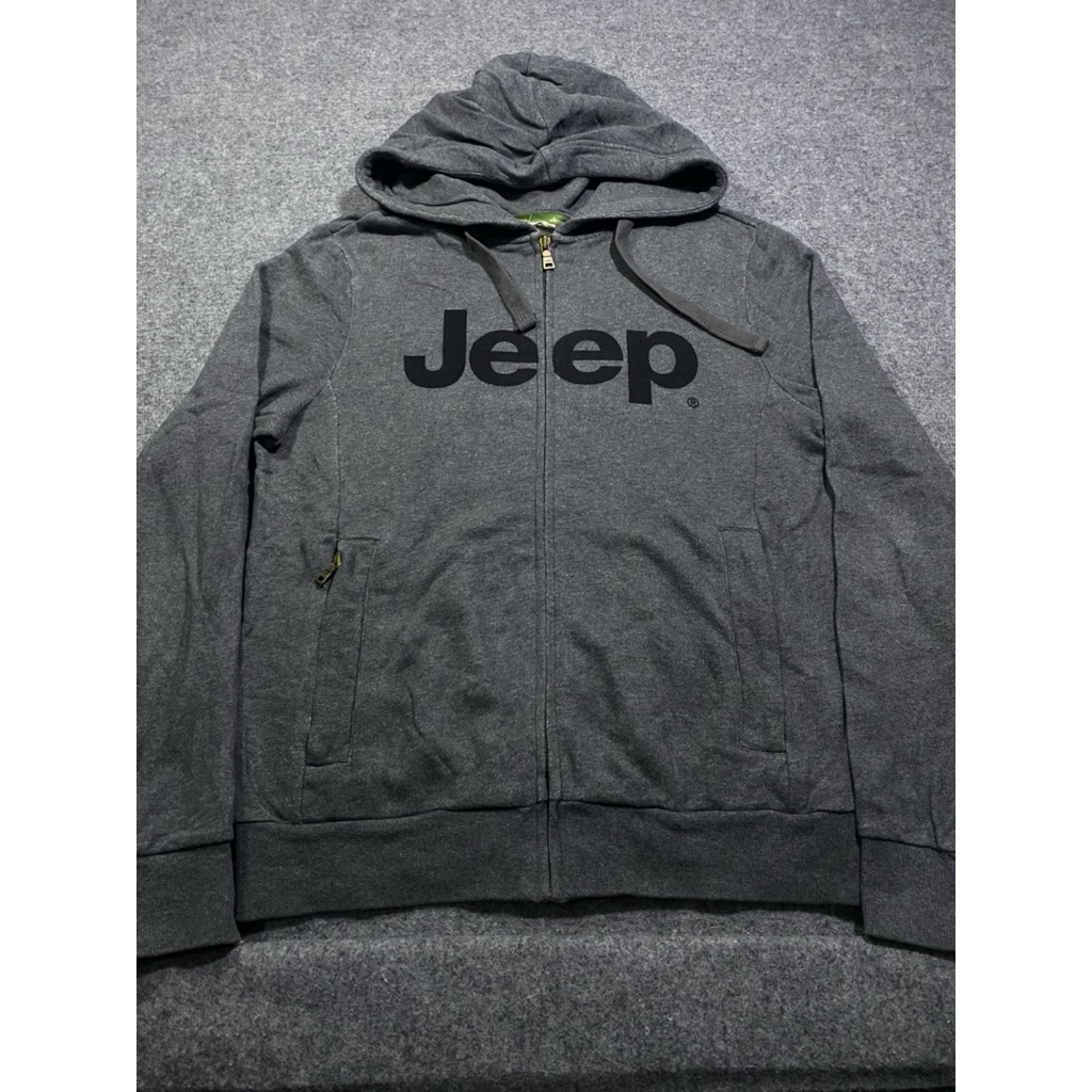 HOODIE ZIPPER JEEP ABU CAKEP SIZE L