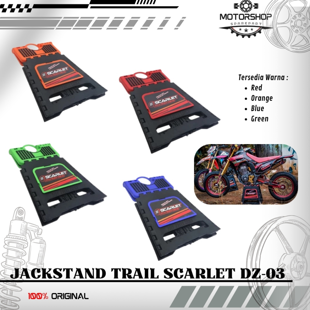 JACKSTAND SCARLET DZ 03 TRAIL SUPERMOTO WR KLX CRF KTM Pedok Pedock Standar Motor