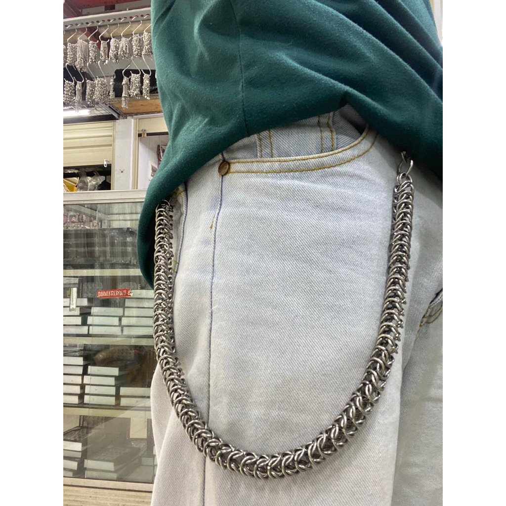 Rantai dompet vintage - gantungan celana - rantai celana skena wanita pria - dompet rantai distro