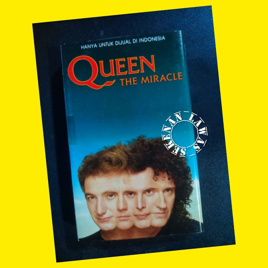 Kaset Queen - The Miracle (Cover Samping Ada Tempelan Nomer & Coretan Dalam )