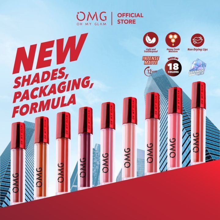 [Puspa Indah Kosmetik] [GROSIR] OMG OH MY GLAM Mattelast Lipcream 1 LUSIN (ISI 12 PCS)