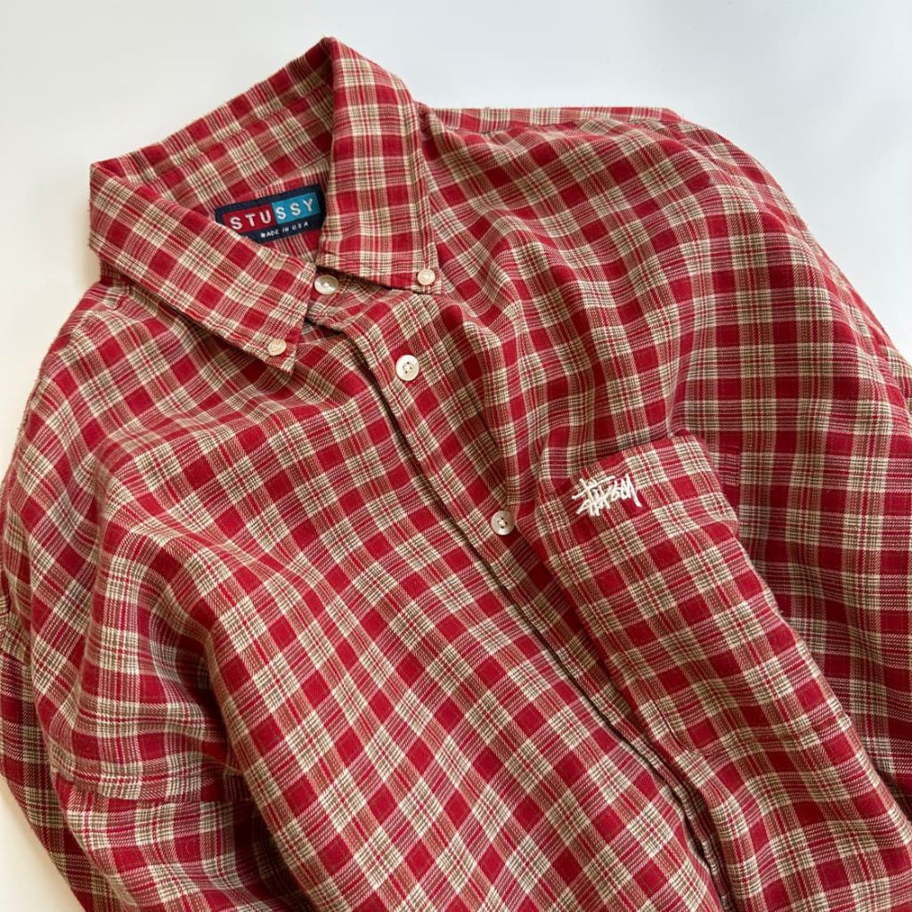 Stussy 80s Tartan Pocket Embroidered Logo Shirt