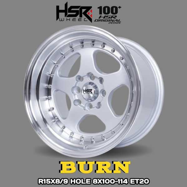 HSR Burn Ring 15 Lebar 8/9 Hole 8X100-114 | Velg Celong R15 Model Stance