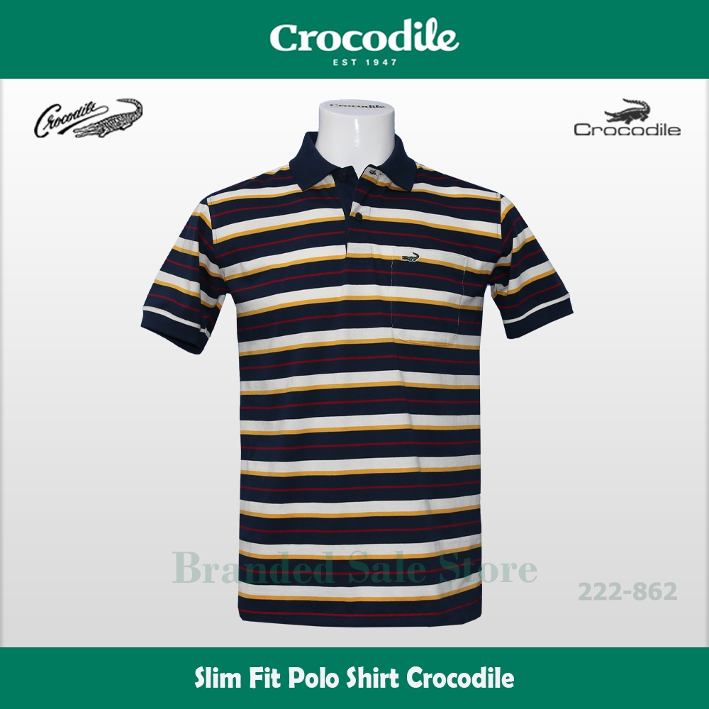 Baju Kaos  Kerah Pria - Slim Fit Men Polo Shirt Original CROCODILE 222-862-02