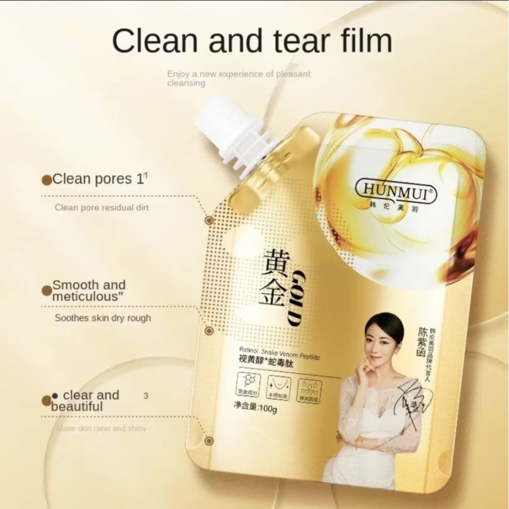 Hunmui Retinol Masker Gold Anti Aging Peel Of Masker Collagen Penghilang Flek 100gr