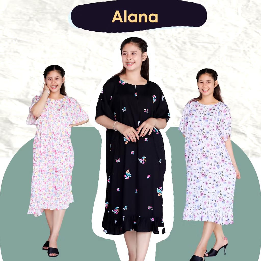 Home Dress Daster wanita lengan pendek AlANA Series by delishaa