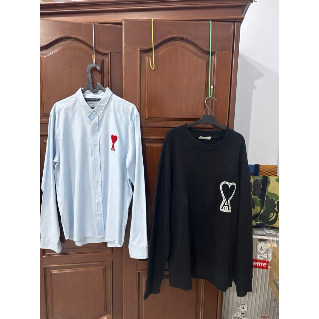 bundling kemeja dan knit sweater AMI paris second