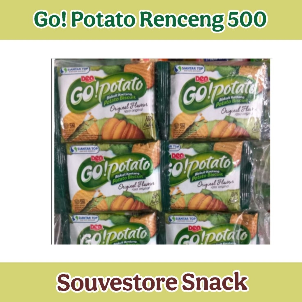 Go Potato Snack kentang renceng 1000 dan 500 isi 10 Siantar top go potato gopotato