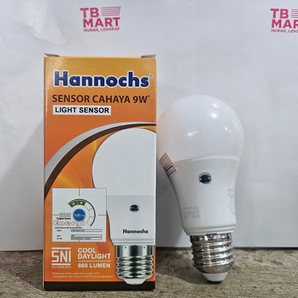 LAMPU LED SENSOR OTOMATIS CAHAYA - HANNOCH SONIC 9WATT